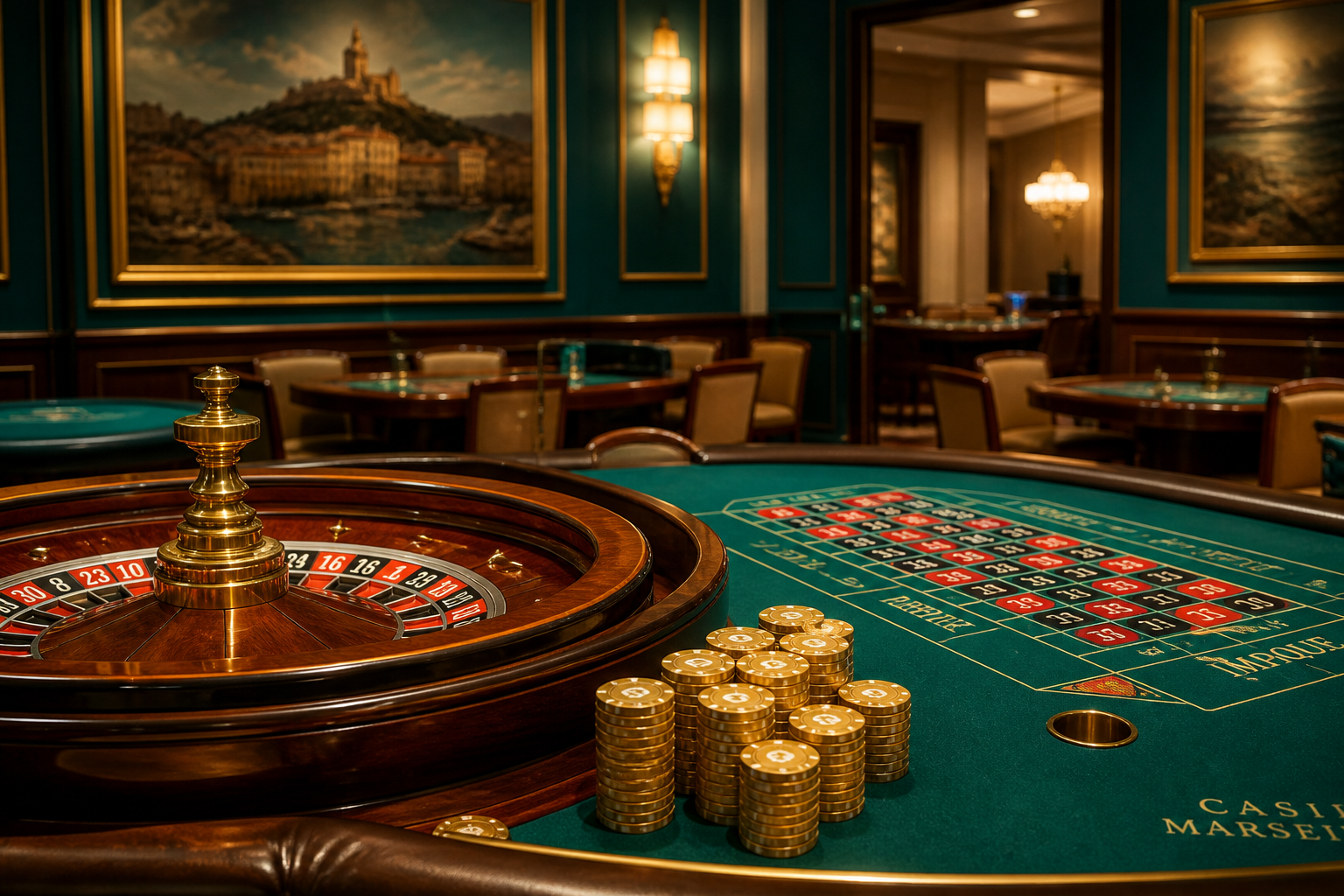 Roulette et jetons dans le salon Lasagerie Marseille